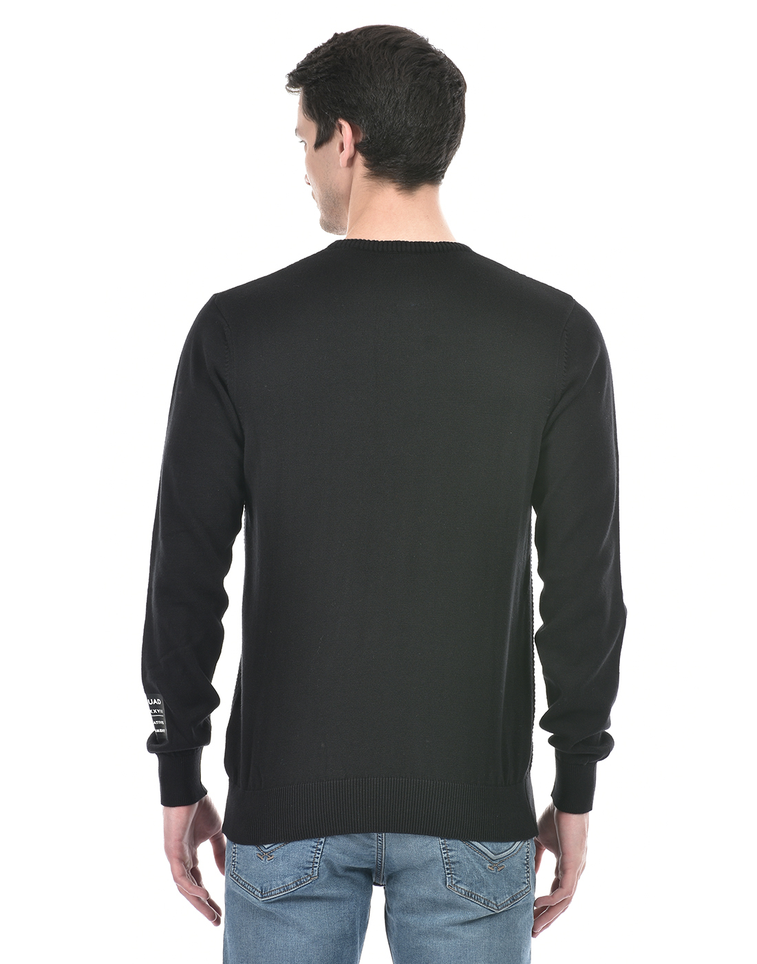 Numero Uno Men Solid Black Sweater